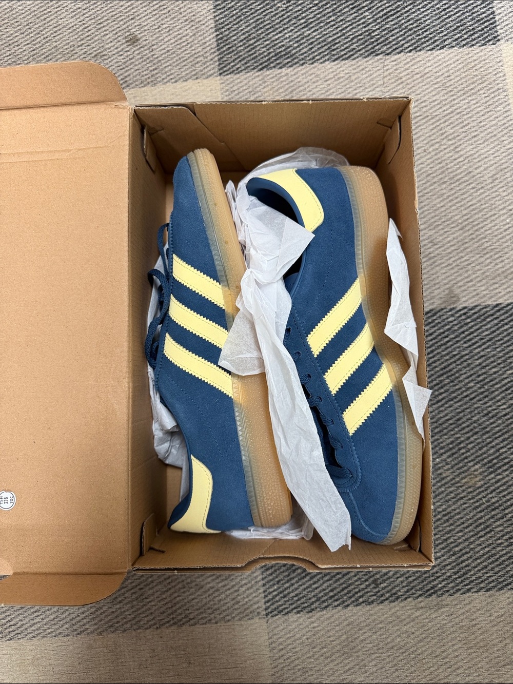 Adidas Samba Sneakers in Navy and Pale Yellow